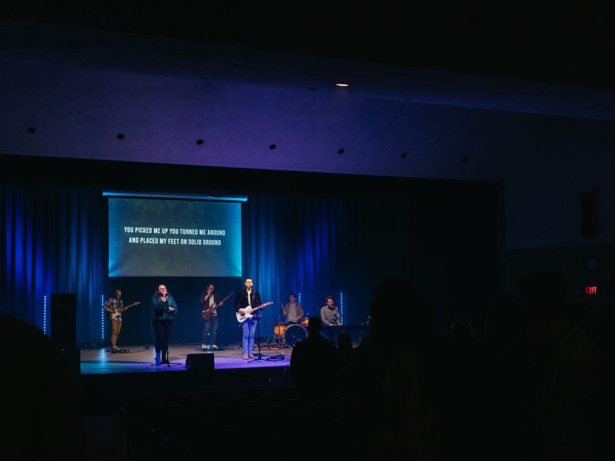 A launch team gathered together before a new church opens.